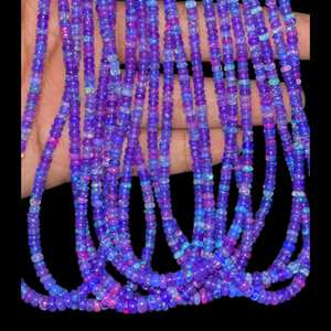 Cuentas Rondelle lisas de ópalo etíope lavanda 3-5mm ópalo etíope Natural ópalo suelto de grado AAA al por mayor para la fabricación de joyas - Product Image 3