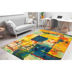 Tapis imprimé jaune - Tapis moderne, antidérapant, cadeau, tapis doux non tissé - Product Image 2