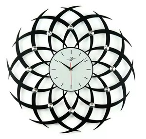 Meilleure qualité bleu blanc cristal pierre cuivre corps métal horloge murale luxe Art Design - Product Image 5