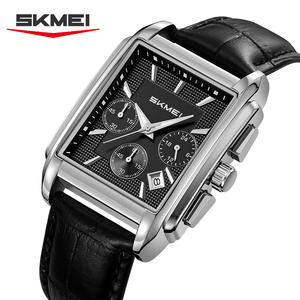 Reloj de negocios para hombre, calendario, resistente al agua, movimiento de cuarzo de seis manos, acero inoxidable, cuero, venta al por mayor, reloj de pulsera ODM/OEM personalizado - Product Image 5