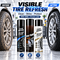 Nettoyant Mousse pour Pneus OEM ODM 650ml à Base d'Huile, Spray Brillance pour Pneus de Voiture, Mousse Riche, Nettoyage, Brillance, Protection, Marque Privée, Entretien Automobile