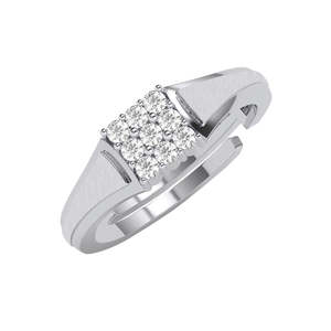 Anillos de Plata de Ley 925 de Primera Calidad para Hombre, Chapados en Rodio con Incrustaciones de Diamantes de Circonio con Patrón Geométrico, Joyería para Bodas - Product Image 1