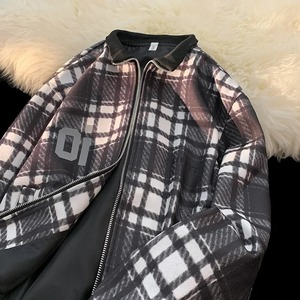 Chaqueta de lana para hombre, abrigo de empalme con cuello levantado holgado, estilo informal de otoño e invierno para hombres y mujeres, Chaqueta estilo motocicleta - Product Image 6