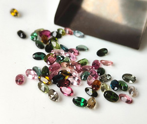 Piedra preciosa suelta facetada de corte ovalado de turmalina múltiple natural 3x5mm-6x8mm para la fabricación de joyas - Product Image 2