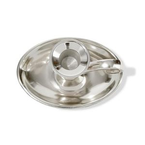 Portavelas de latón macizo de diseño moderno y lujoso, chapado en plata de alto acabado para decoración de bodas y uso doméstico - Product Image 3