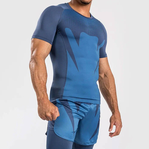 Nouveau Gym Fit T-shirt à manches courtes 95% coton 5% élasticité respirant Hip Hop mode col rond Gym t-shirts OEM personnalisé - Product Image 6