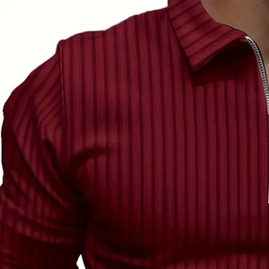 Material totalmente personalizado de la mejor calidad, camisas ajustadas con cuello de cremallera, camisas ajustadas con cuello de cremallera para hombres recién hechas - Product Image 5