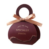 Bonbons chocolat recycler petit design personnalisé luxe imprimé logo artisanat mariage papier boîte cadeau emballage avec poignée rubans
