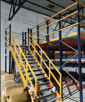 Système de stockage en entrepôt à roulettes pour mezzanines, robuste, en acier thermolaqué, empilable, haute capacité de charge
