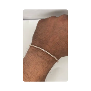 Bracelet tennis luxueux personnalisé en or 10 carats avec diamants CVD pour homme, à porter au quotidien - Product Image 6