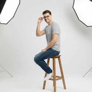 Chemise de couleur gris clair pour hommes, t-shirt à enfiler en tissu de qualité supérieure, vêtements pour hommes à prix de gros avec OEM - Product Image 4