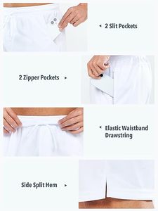 Marque privée Short d'entraînement pour homme Pantalon d'entraînement à taille élastique avec poche pour téléphone Vêtements de sport légers à motif solide à séchage rapide - Product Image 3