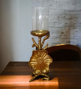 Grand Bougeoir Unique en Aluminium Bronze Doré - Product Image 3