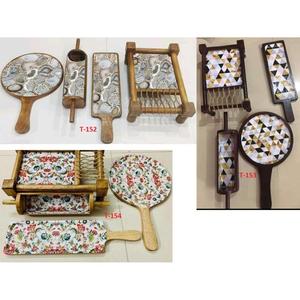 Plateau de service en os incrusté fait à la main pour l'hôtellerie et la restauration, idéal pour présenter des salades, des pâtes, des nouilles, plat décoratif, compatible micro-ondes et lave-vaisselle - Product Image 2