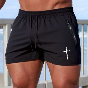 Bañador de verano para hombre, pantalones cortos de playa con estampado cruzado para hombre, ropa deportiva para correr - Product Image 4