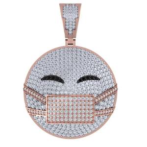 Moissanite VVS Rose Gold Plated Round Cut Iced Out Diamond <b>Pendant</b> <b>for</b> <b>Men</b> Hip Hop Parties 925 Sterling <b>Silver</b> - Product Image 2