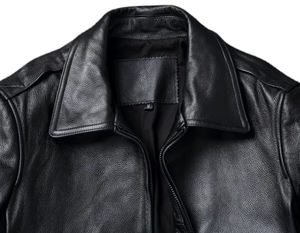 Veste en cuir classique personnalisée Flight A2 pour homme, noire, en cuir de mouton véritable, pour l'automne-hiver - Veste en cuir de vache véritable pour homme - Product Image 4