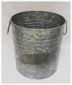 Maceta de metal galvanizado con aro de hierro, maceta sencilla y decorativa para centro comercial, hogar y jardín, regadera decorativa - Product Image 4