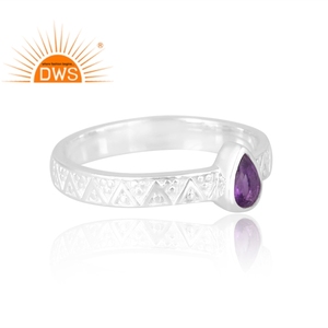 Anillo de piedras preciosas de amatista Natural de Plata de Ley 925 de diseño caliente, joyería de diseño personalizado para mujer, regalo para ella - Product Image 4
