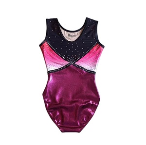 Justaucorps de gymnastique et de ballet personnalisé pour femme, avec strass, extensible, manches longues, respirant, tenue d'entraînement - Product Image 1