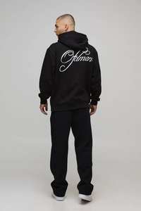 Sudadera con Capucha Ecológica de Felpa de Alta Calidad, Estampado Negro, Corte Regular, 100% Algodón, Dobladillo y Puños Acanalados para Hombre, Ropa Casual de Otoño - Product Image 3