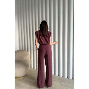 Conjunto de Blusa y Pantalones Modal Color Ciruela - Ciruela - Product Image 4