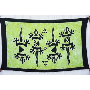 Sarongs hawaïens peints à la main en rayonne de qualité supérieure, paréo, vente en gros personnalisée, vêtements de plage, couverture, îles du Pacifique, HPGU039-01-200 - Product Image 1