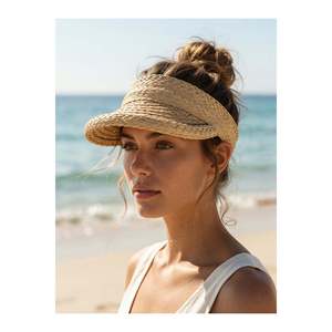 Sombrero de Paja Original con Visera Plegable Color Camel, Apto para Uso Diario y de Playa HSR2113 - camel2113 - Product Image 1