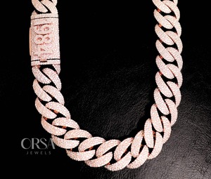 Chaînes cubaines en diamant Moissanite de haute qualité pour le style Hip Hop ou la mode Streetwear disponibles à prix d'exportation depuis l'Inde - Product Image 1