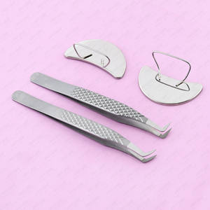 Pinzas profesionales para extensión de pestañas, punta de fibra, pinzas ergonómicas para volumen de arranque, pinzas ligeras de punta plana de 90 grados - Product Image 2