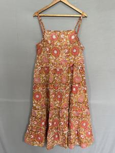 Vestido occidental de longitud media estilo americano europeo vestido estampado de lino con cuello en V almohadilla en el pecho fino MIDI ajustado vestido de longitud media para mujer - Product Image 2