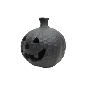 Diseño moderno Halloween decorativo calabaza aluminio muerto mate negro PC para decoración personalizado hecho a mano al por mayor a granel - Product Image 1