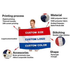 Оптовая Продажа с завода, печать логотипа на заказ, рекламный баннер, высококачественные роскошные флаги всех стран для любых мероприятий - Product Image 3
