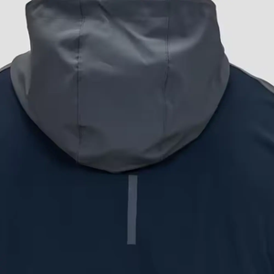 Ensemble de survêtement décontracté à capuche d'hiver de haute qualité avec logo personnalisé, coupe-vent, demi-zip, pour hommes, polyester/coton - Product Image 5