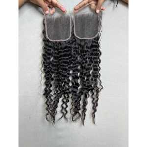 Perruque en dentelle avec fermeture en cheveux humains vierges naturels HD, boucles profondes, vague d'eau, disponible en blond cendré, rougeâtre, vague lâche, 32-40 pouces - Product Image 3