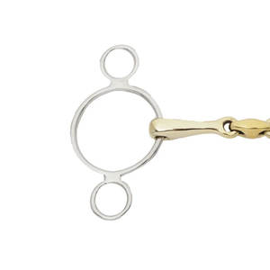 ปากเป่าทองแดง3วงแหวนแบบข้อต่อคู่ดอกฝึกม้าทำจากสเตนเลสการควบคุมม้า - Product Image 4