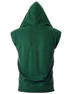 <b>Mens</b> Slim Fit <b>Sleeveless</b> Lightweight Zip-up Hooded Vest Purple Cotton Zip up <b>Hoodie</b> - Product Image 6