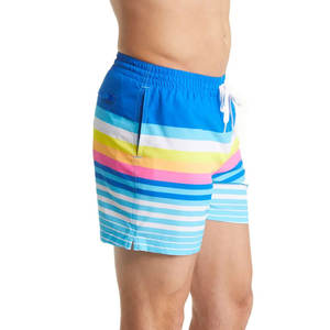 Shorts de Baño Personalizados para Hombre, Diseño Multicolor a Rayas, Secado Rápido, Impermeables, Transpirables, con Protección UV y Cierre con Cordón - Product Image 3