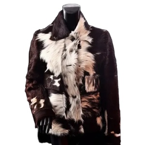 Man Fur <b>Jacket</b> Manufacturer Custom Luxury Animal Cow Printed Cowhide Zipper Bomber Racing Motorcycle Biker Men's Leather <b>Jackets</b> - Product Image 1