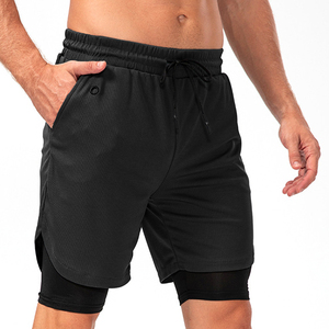 Pantalones cortos dobles para hombre, ropa de entrenamiento deportivo y de gimnasio, de fabricación profesional, de alta calidad - Product Image 1