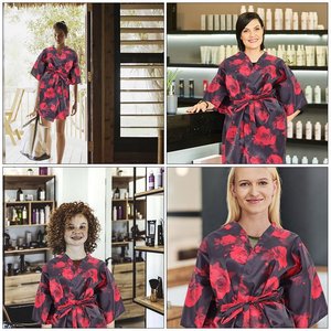 Bata de corte de pelo profesional Bata de salón de cliente personalizada | Bata de poliéster de uso de cliente de salón de alta calidad - Product Image 3