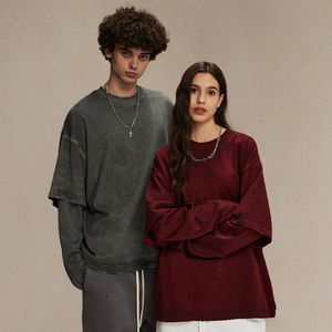 เสื้อยืดสองชั้นสำหรับผู้ชายพิมพ์ลายสตรีทเสื้อยืดซักได้สำหรับผู้ชาย - Product Image 6