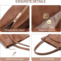 Sac fourre-tout en PU pour femme avec fermeture éclair, idéal pour le travail, sacs à bandoulière en cuir pour femme, sacs à main et sacs de voyage décontractés pour le week-end