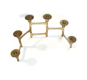 Candelabro Rústico Vintage de Aluminio Hecho a Mano, Ecológico, Tradicional, Antiguo, Decoración Festiva para Navidad, Pascua, Bodas - Product Image 4