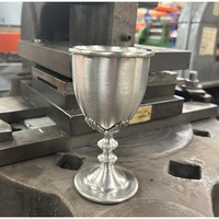 Grand gobelet à vin en acier inoxydable, élégant, durable, écologique, à long pied, pour la maison et la restauration