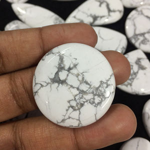 Howlite Gemstone Cabochon Semi Precious White Howlite Loose Gemstone Cabochon para joyería - Product Image 3