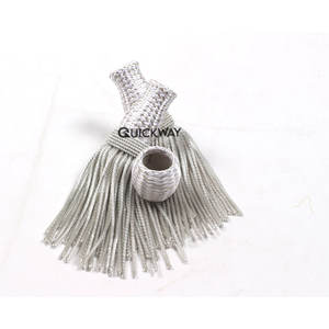 Wholesale OEM French Bullion <b>Wire</b> Metallic Tassel with <b>Hanging</b> Cord Rope Tassel in Silver Color - Product Image 1