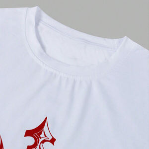 Conjunto de chándal con estampado de letras góticas rojas y blancas para hombre, camiseta gráfica personalizada y cintura con cordón para correr, ropa de calle de doble panel - Product Image 3