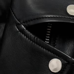 Meilleure veste de moto coupe ajustée pour femme classique en cuir véritable noir avec fonction tricotée respirante veste en faux cuir de motard - Product Image 6