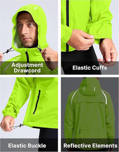 Veste coupe-vent à capuche camouflage enduit à séchage rapide pour vélo et cyclisme unisexe tous temps imperméable et coupe-vent - Product Image 3